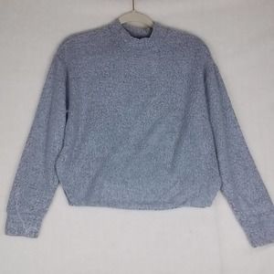 Abound Mock Neck Cropped Sweater Size X‎ Small in Gray and White